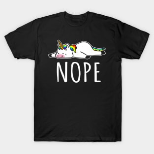 Nope Unicorn T Shirt Nah Not Gonna Do It, Funny Lazy Gift T-Shirt